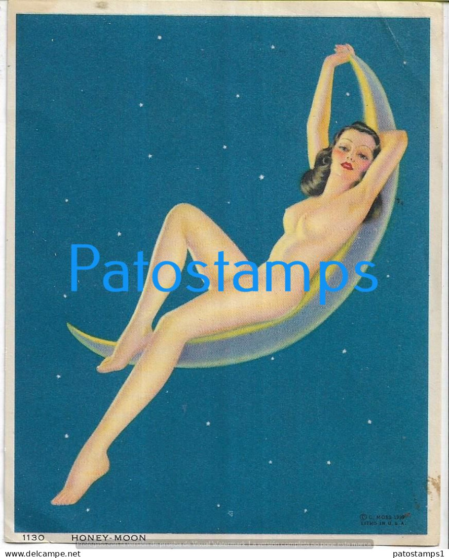 220310 ART ARTE PIN - UPS WOMAN NUDE SENSUAL LYING ON THE MOON CARD NO POSTCARD - Pin-Ups