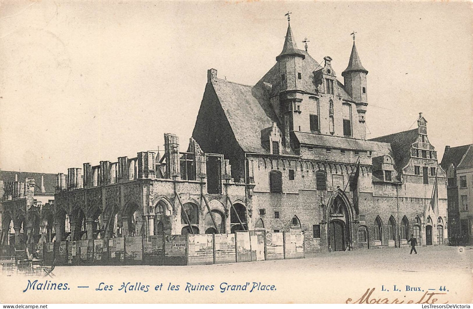 BELGIQUE - Malines - Les Halles Et Les Ruines Grand'place - Carte Postale Ancienne - Malines