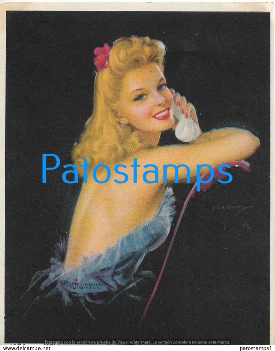 220311 ART ARTE PIN - UPS WOMAN SENSUAL WITH OLD PHONE CARD NO POSTCARD - Pin-Ups