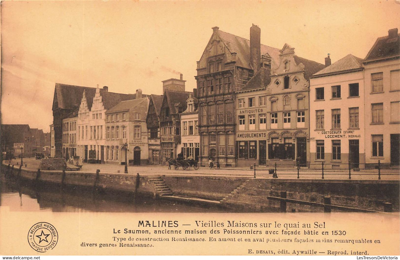 BELGIQUE - Malines - Vieilles Maisons Sur Le Quai Au Sel - Carte Postale Ancienne - Mechelen