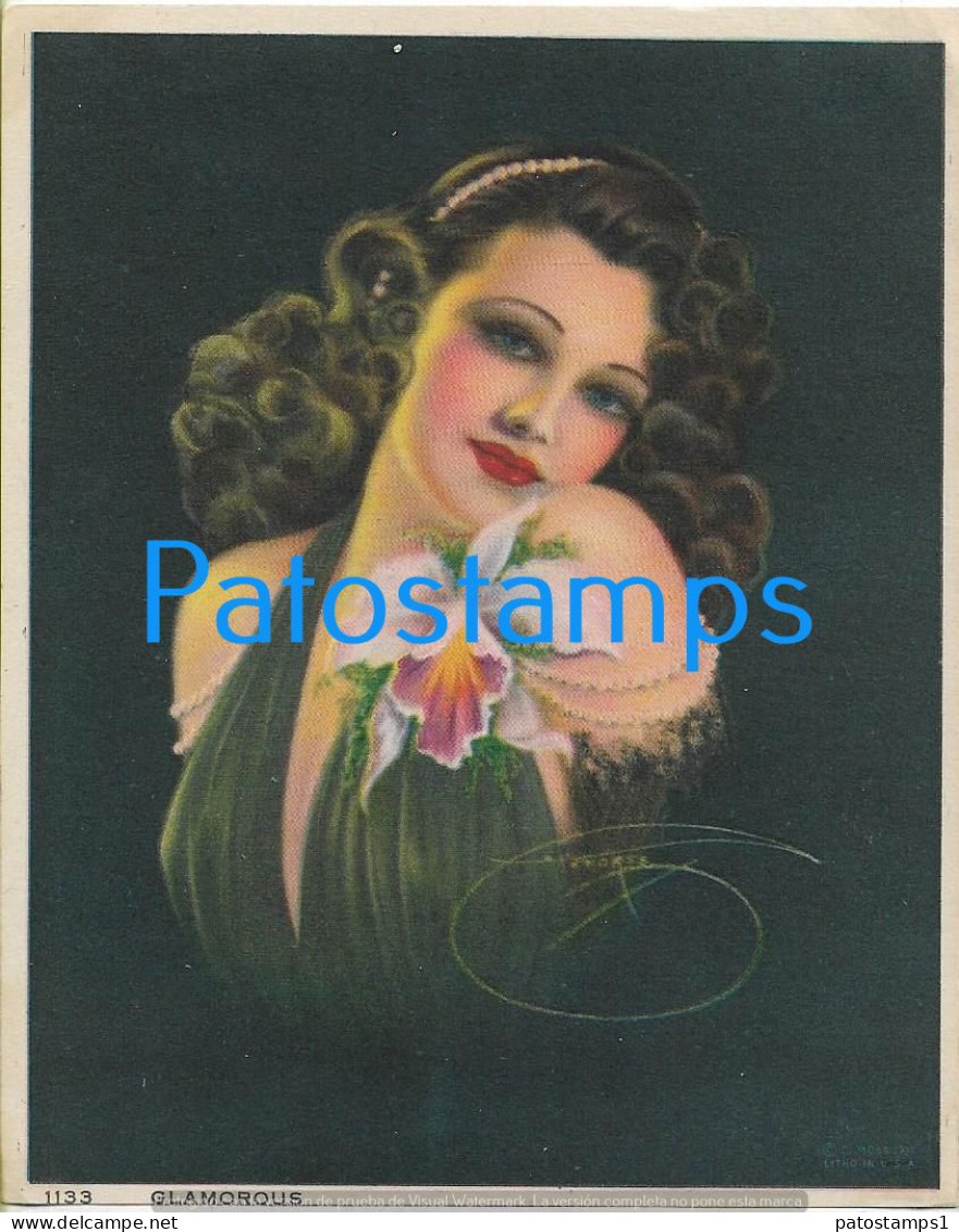 220314 ART ARTE SIGNED PIN - UPS FACE WOMAN BEAUTY GLAMOROUS CARD NO POSTCARD - Pin-Ups