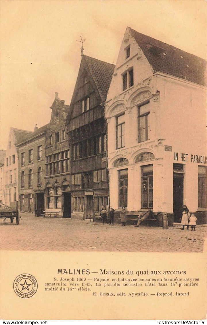 BELGIQUE - Malines - Maisons Du Quai Aux Avoines - Carte Postale Ancienne - Mechelen