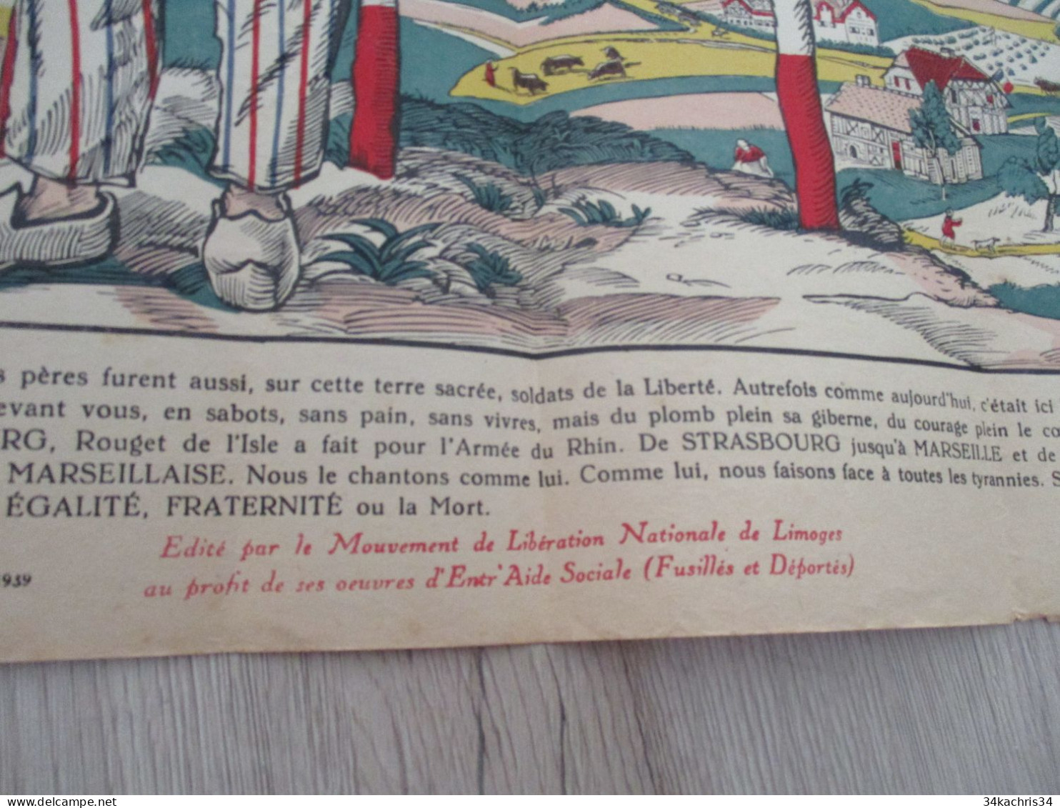 Affichette 36 X 47 Environs  Imagerie De L'Armmée D'Alsace Le Soldat De La Révolution FFI Résistance - Documents