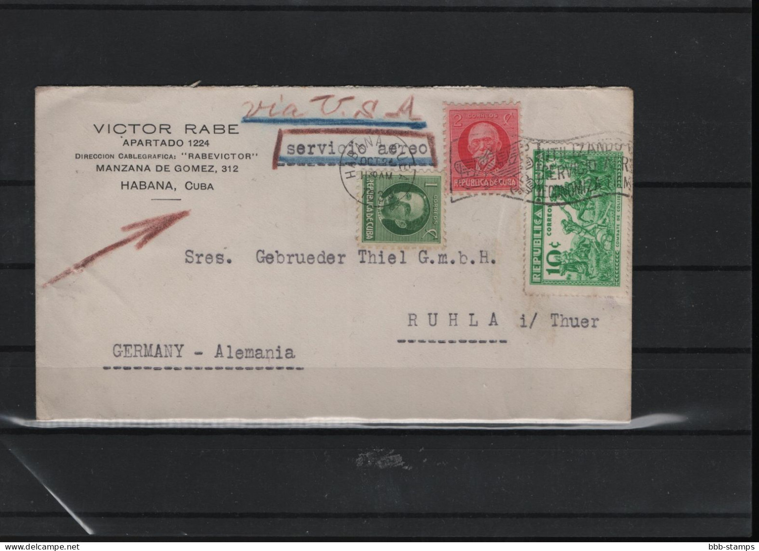 Kuba Michel Cat.No. 96 Mixed Air Mail To Germany - Lettres & Documents