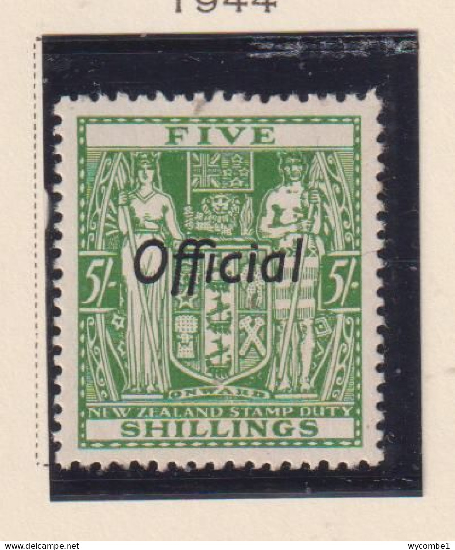 NEW ZEALAND  - 1944 Official Arms 5s Hinged Mint - Service