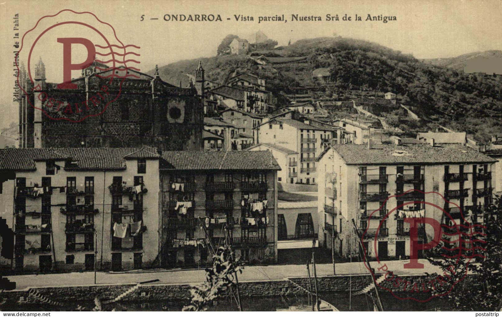 VIZCAYA. ONDARROA - VISTA PARCIAL - NUESTRA SEÑORA DE LA ANTIGUA - Vizcaya (Bilbao)