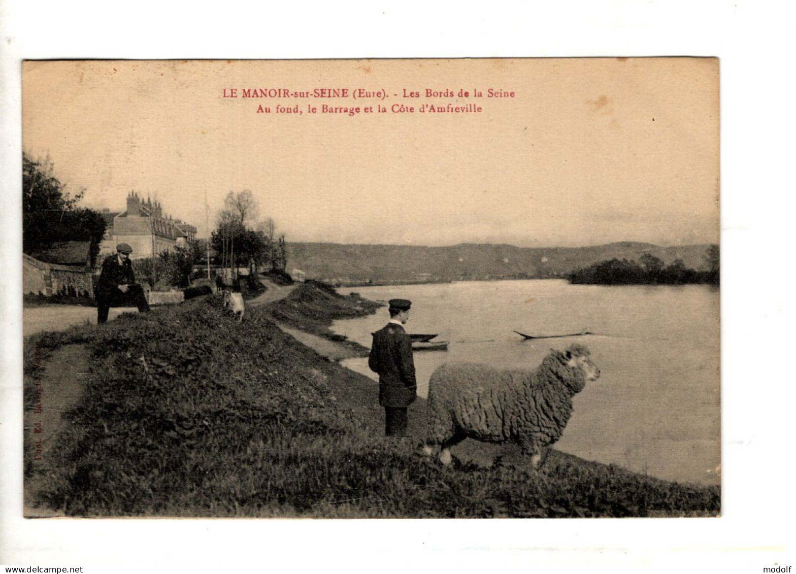 CPA - 27 - Le Manoir-sur-Seine - Les Bords De La Seine - Animée (mouton) - C - Le Manoir