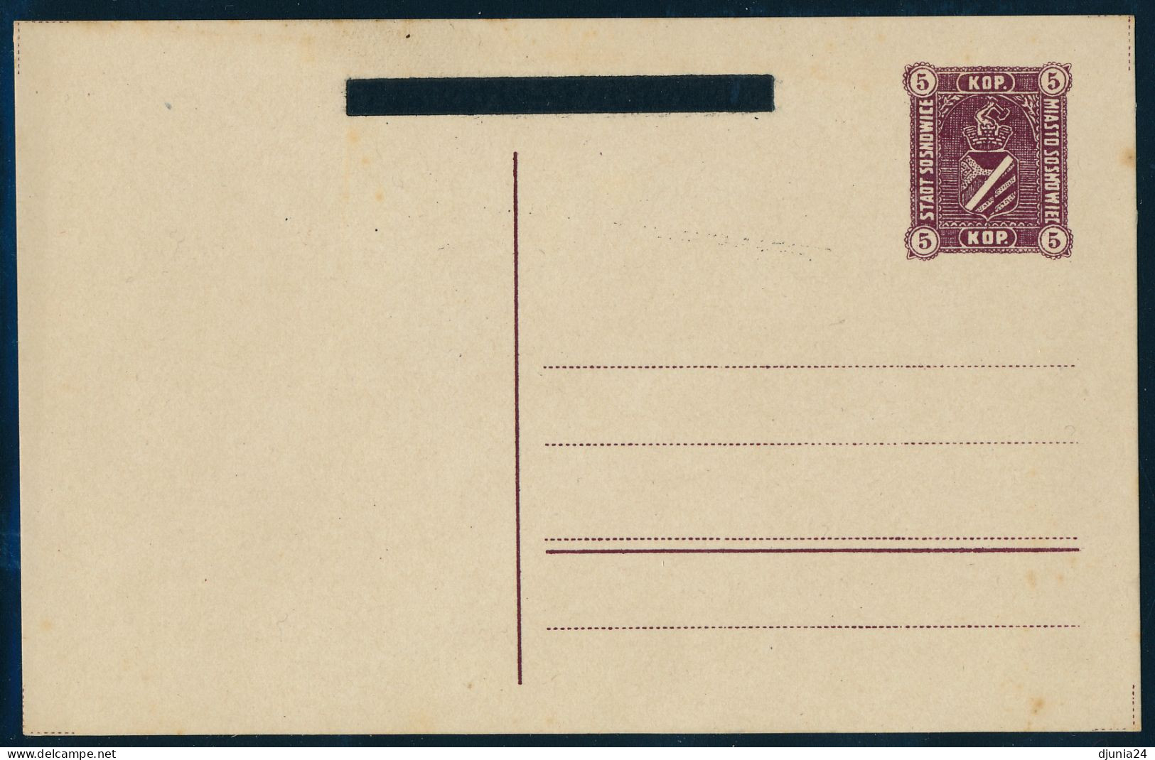 BF0029 / POLEN / POLAND / POLSKA  -  SOSNOWICE  -  1915-1919  ,  Stadtpost Ganzsache - Briefe U. Dokumente