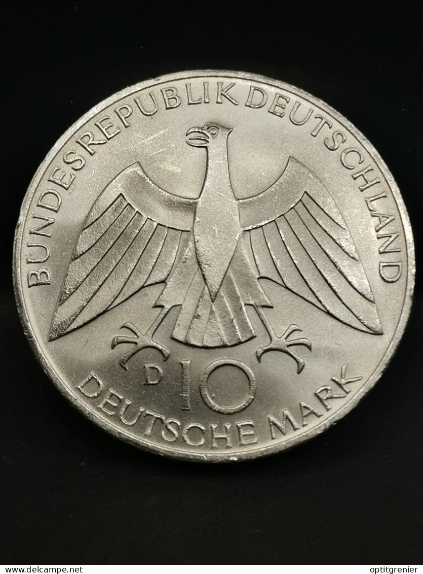 10 DEUTSCHE MARK ARGENT 1972 D MUNICH JO DE MUNICH VUE PARTIELLE ANNEAUX  ALLEMAGNE / GERMANY SILVER - 10 Marchi