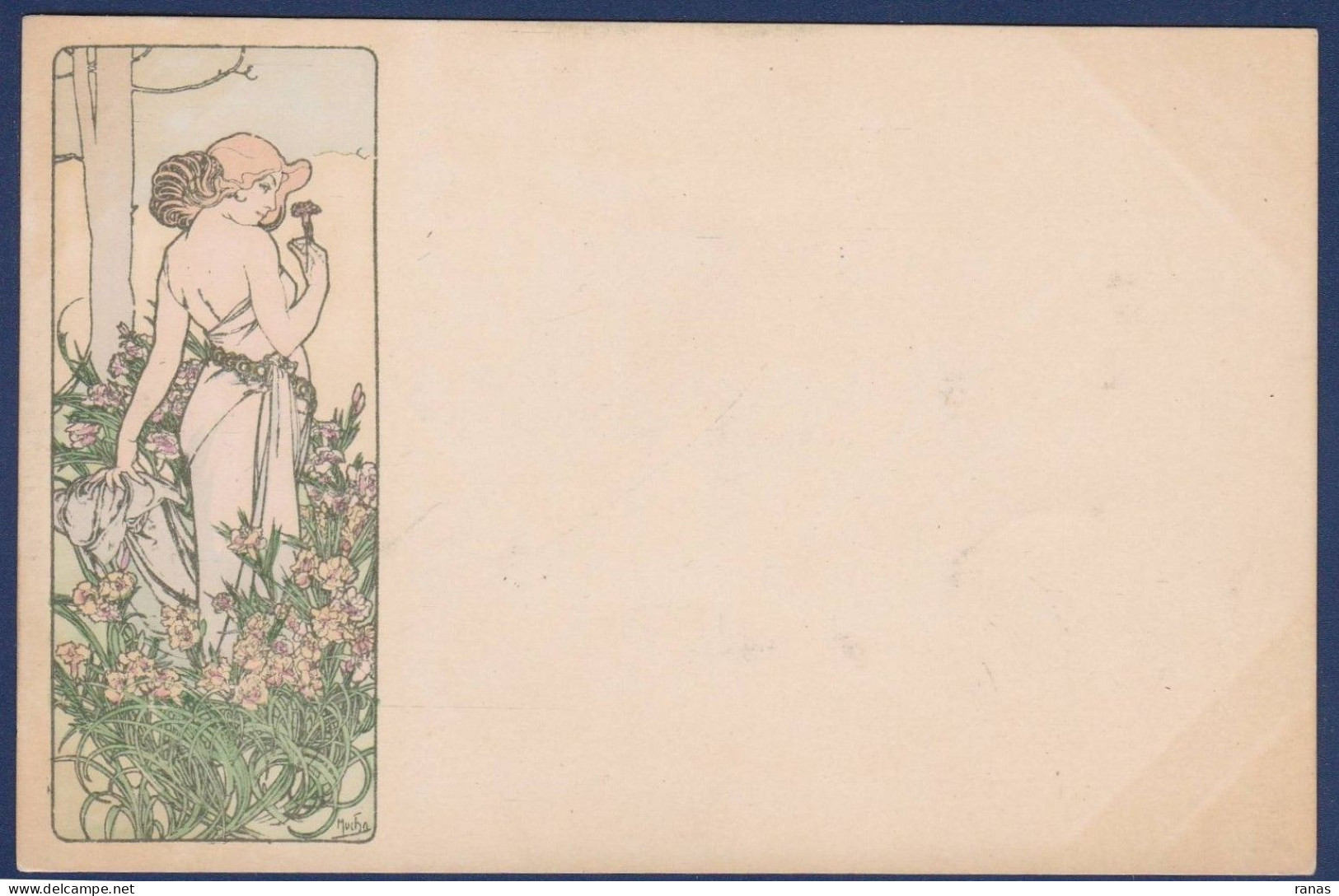 CPA MUCHA Alphonse Art Nouveau Non Circulé Femme Women Voir Dos - Mucha, Alphonse