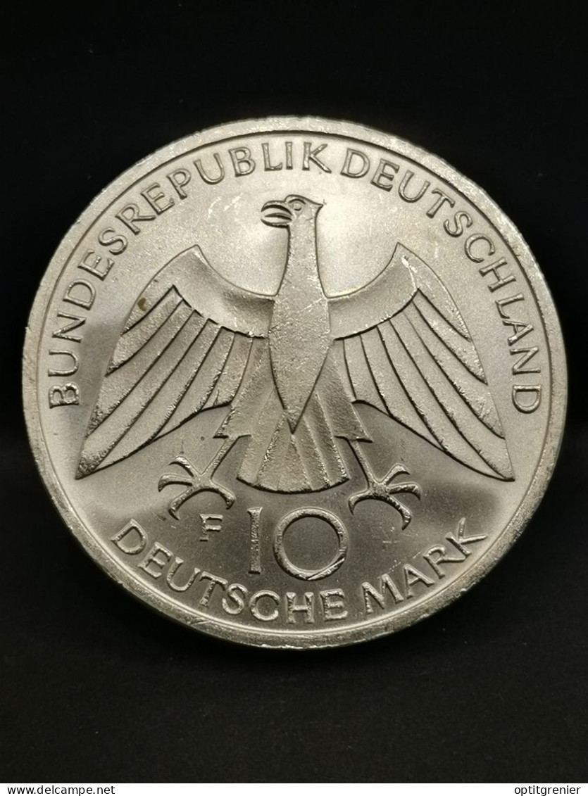 10 DEUTSCHE MARK ARGENT 1972 F STUTTGART JO DE MUNICH VUE PARTIELLE ANNEAUX  ALLEMAGNE / GERMANY SILVER - 10 Marchi