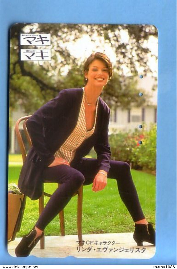 Japan Telefonkarte Japon Télécarte Phonecard -  Frau Women Femme  Linda Evangelista - Personaggi