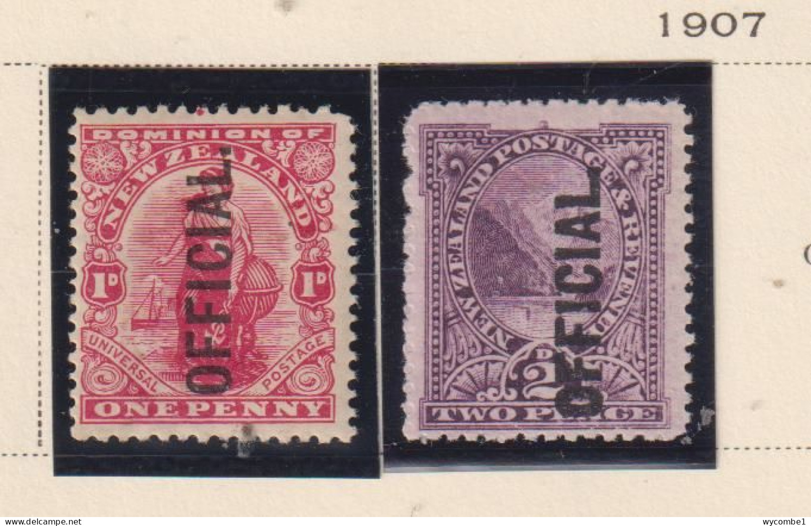 NEW ZEALAND  - 1907 Official Values As Shown Hinged Mint - Oficiales