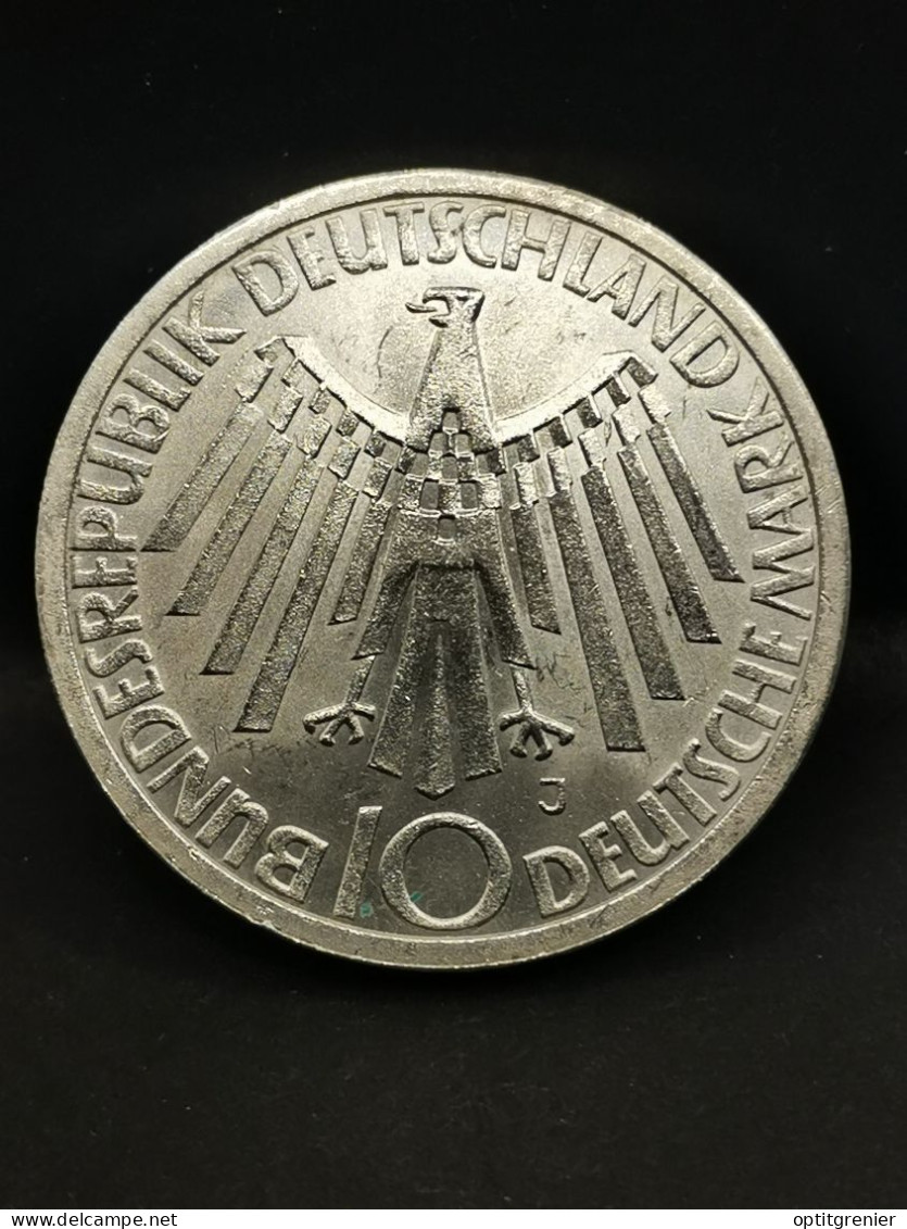 10 DEUTSCHE MARK ARGENT 1972 J HAMBOURG JO DE MUNICH EMBLEME  ALLEMAGNE / GERMANY SILVER - 10 Mark