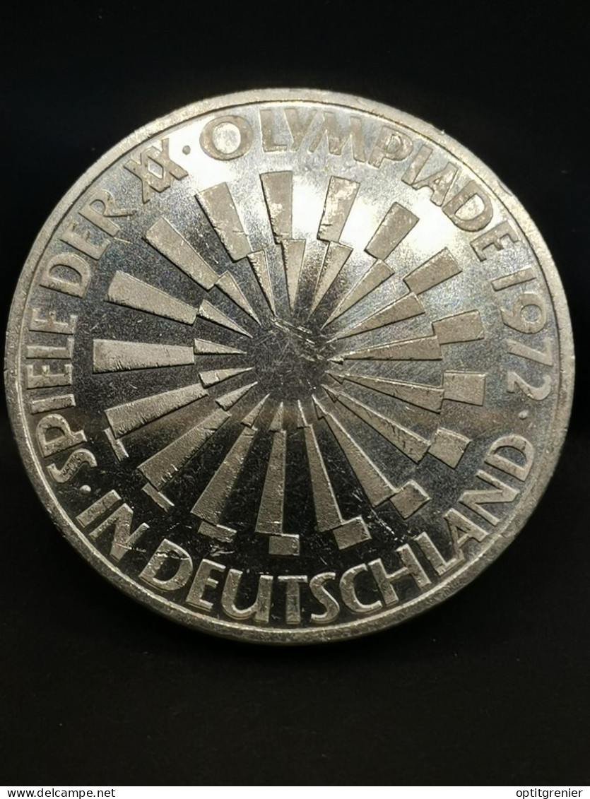 10 DEUTSCHE MARK ARGENT 1972 G KARLSRUHE JO DE MUNICH EMBLEME  ALLEMAGNE / GERMANY SILVER - 10 Marcos