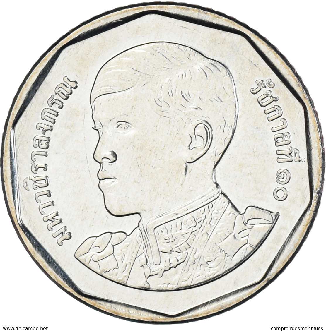 Monnaie, Thaïlande, 5 Baht, 2018-2021, Rama X 1st Portrait, SPL, Cupronickel - Thaïlande