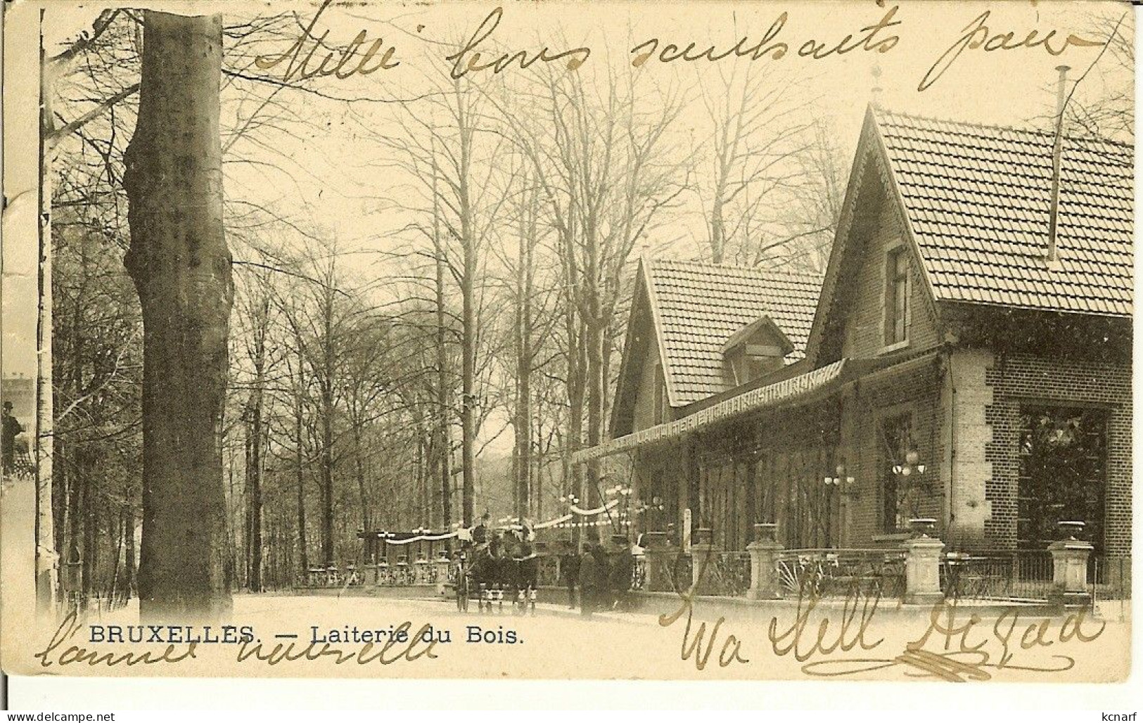 CP De BRUXELLES " Laiterie Du Bois " Avec Voisin ( Image D'une Autre Carte Sur La Gauche ) - Cafés, Hôtels, Restaurants