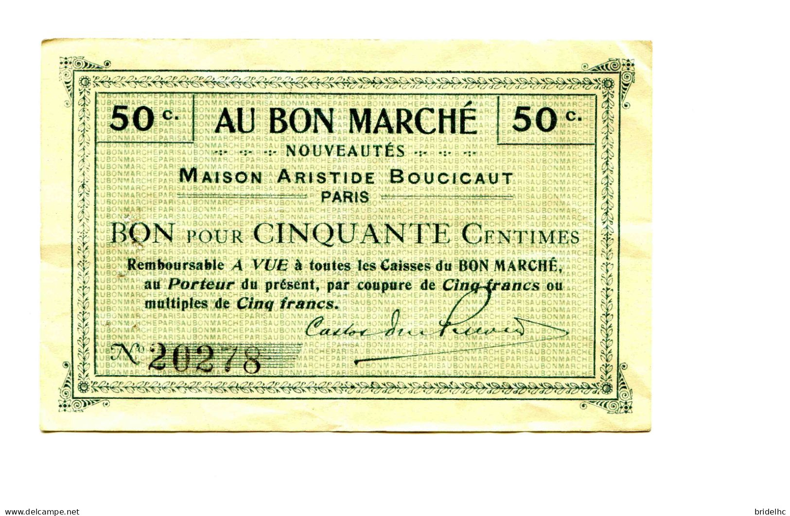 50 Centimes Au Bon Marché - Bons & Nécessité