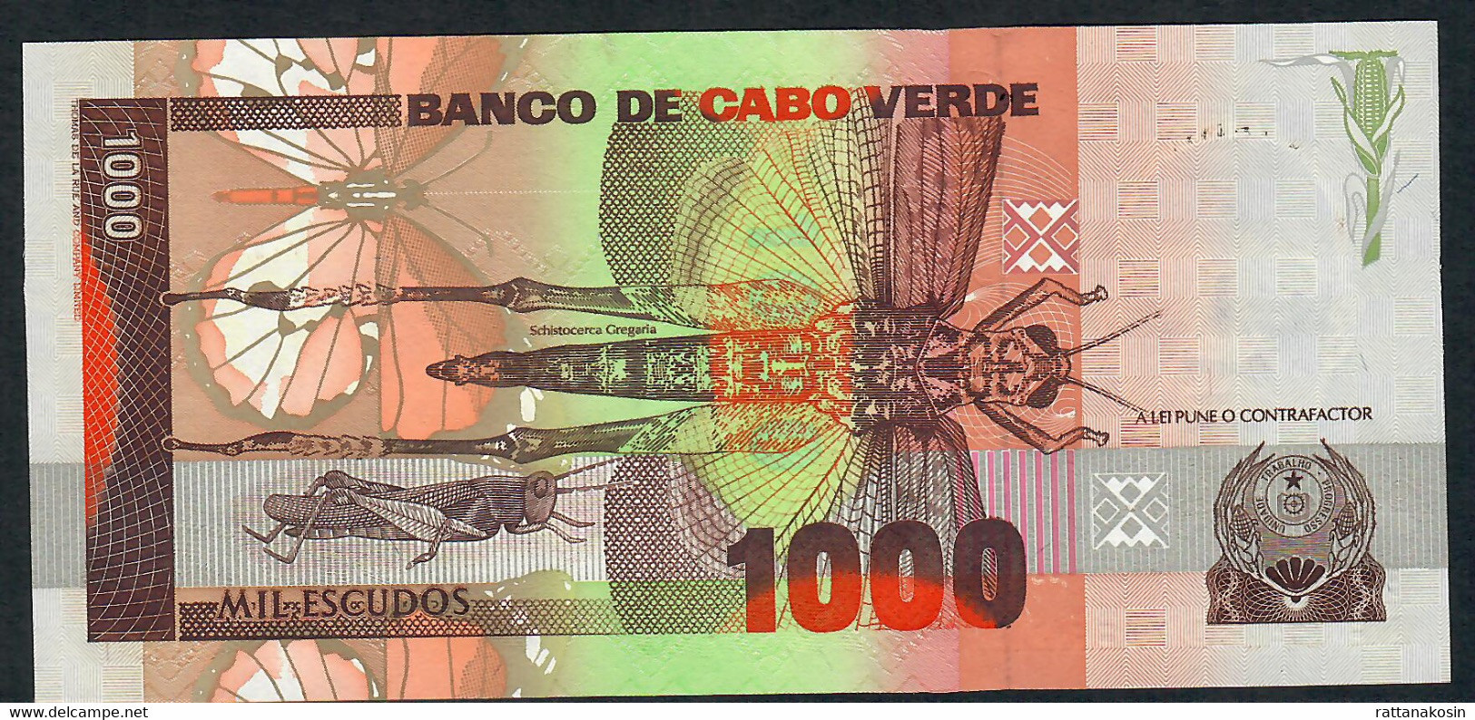 CAPE VERDE P60 1000 ESCUDOS 1989 #KQ Signature 2        UNC. - Cap Vert