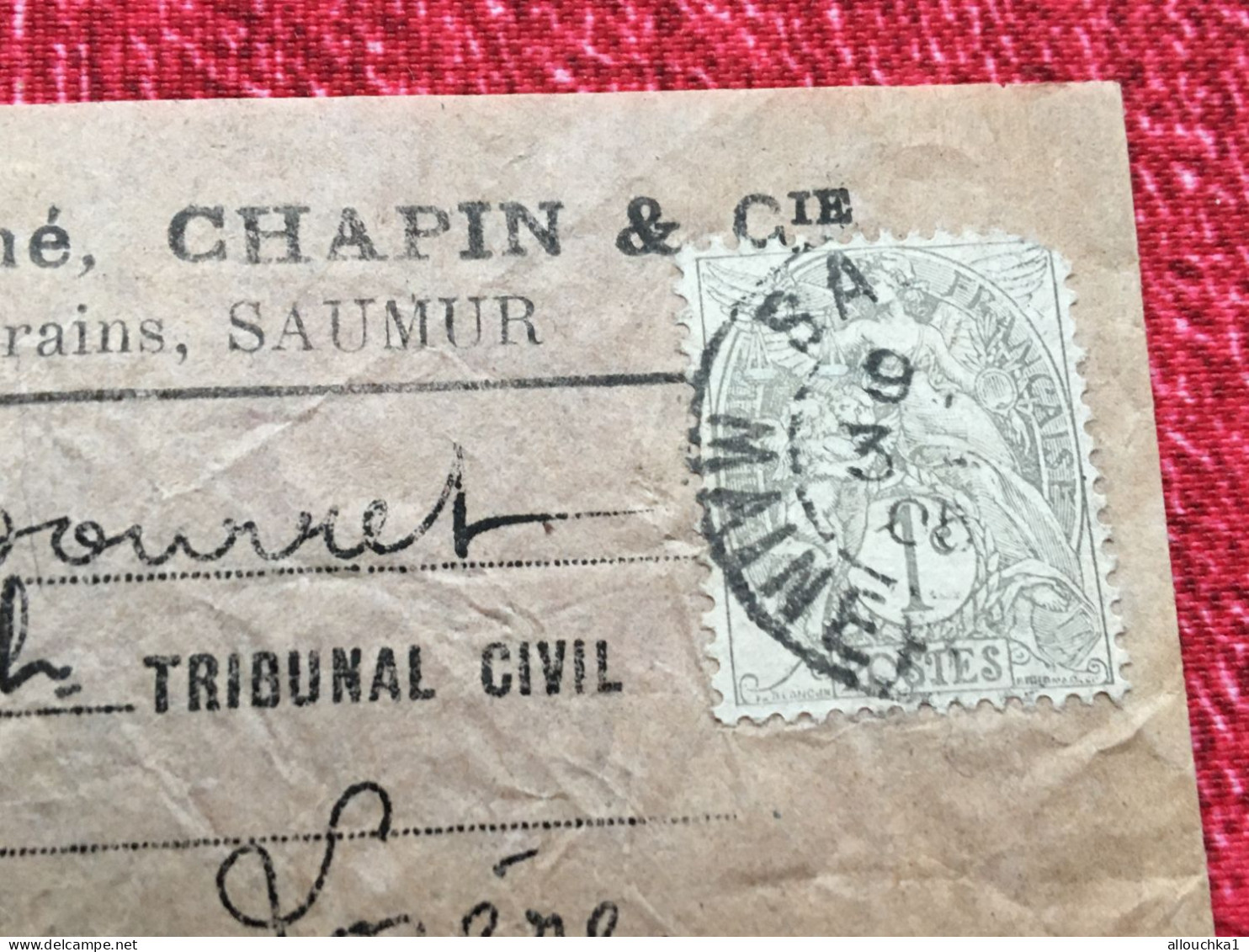 1905-Bande Journal Avec Timbre Type Blanc-France  Journaux: Château De Varennes à Saumur / Pour Juge à Marvejols Lozère - Journaux