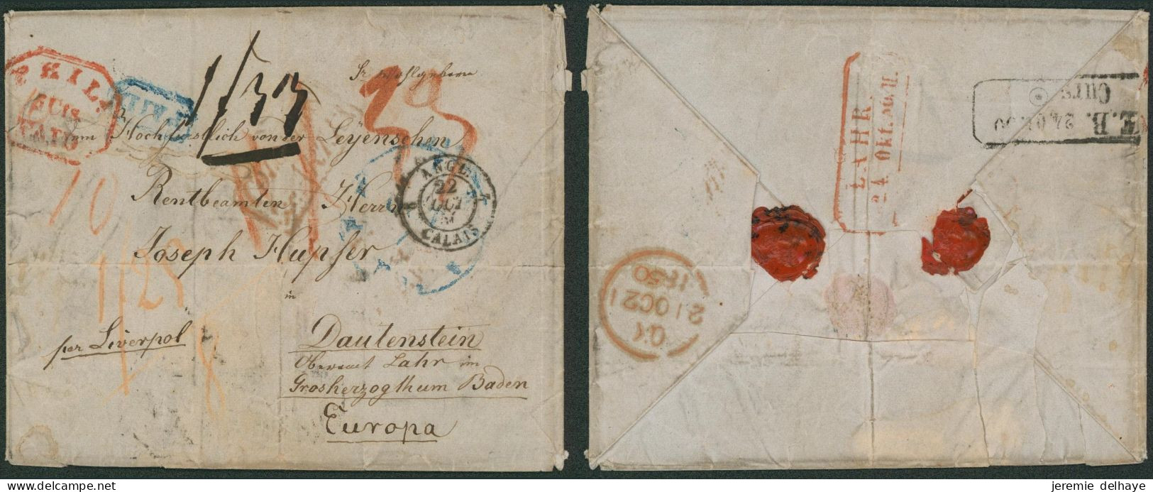 "pre-philately" - Maritime Mail: Letter From Philadelphie (8/10/1850) Without Texte > Dautenstein(Germany). See Details. - …-1845 Prephilately