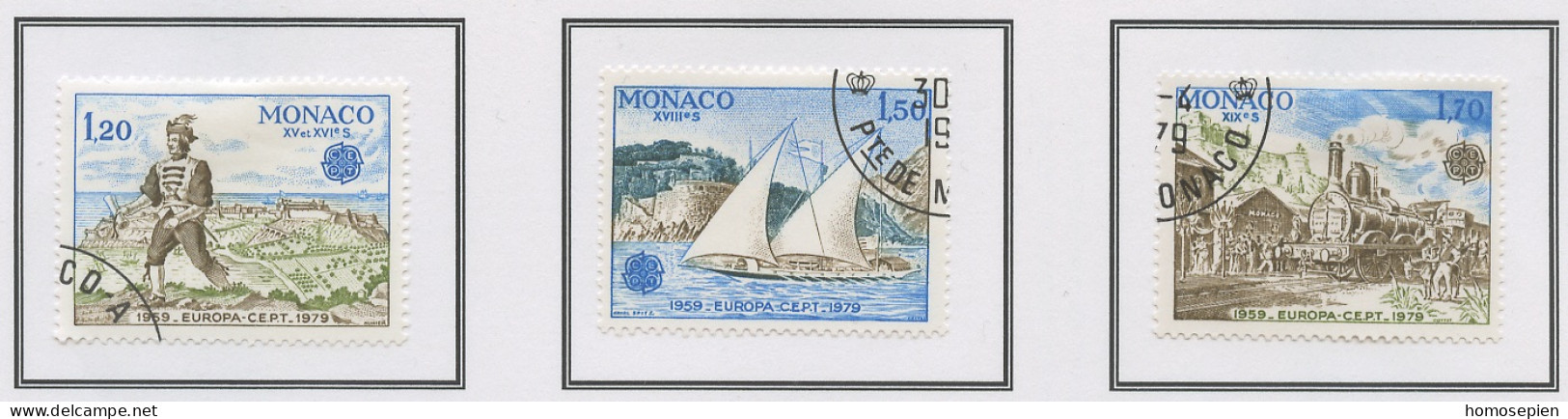 Monaco 1979 Y&T N°1186 à 1188 - Michel N°1375A à 1377A (o) - EUROPA - K13 - Oblitérés
