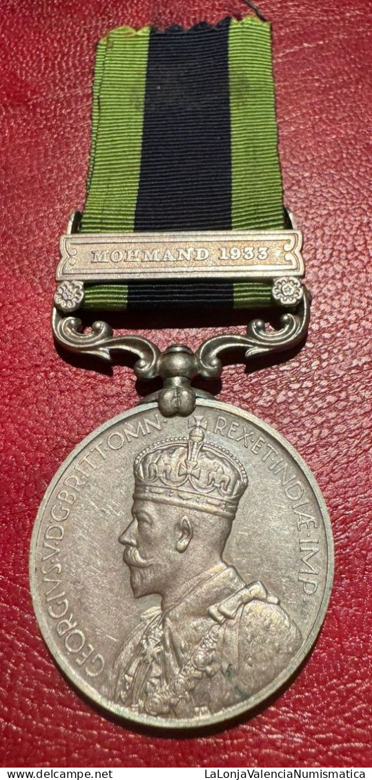 Inglaterra Medalla Jorge V Servicio General India 1909 - Otros & Sin Clasificación