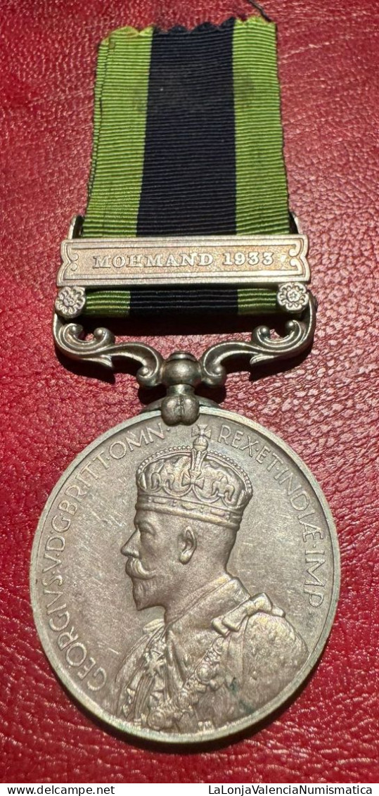 Inglaterra Medalla Jorge V Servicio General India 1909 - Autres & Non Classés