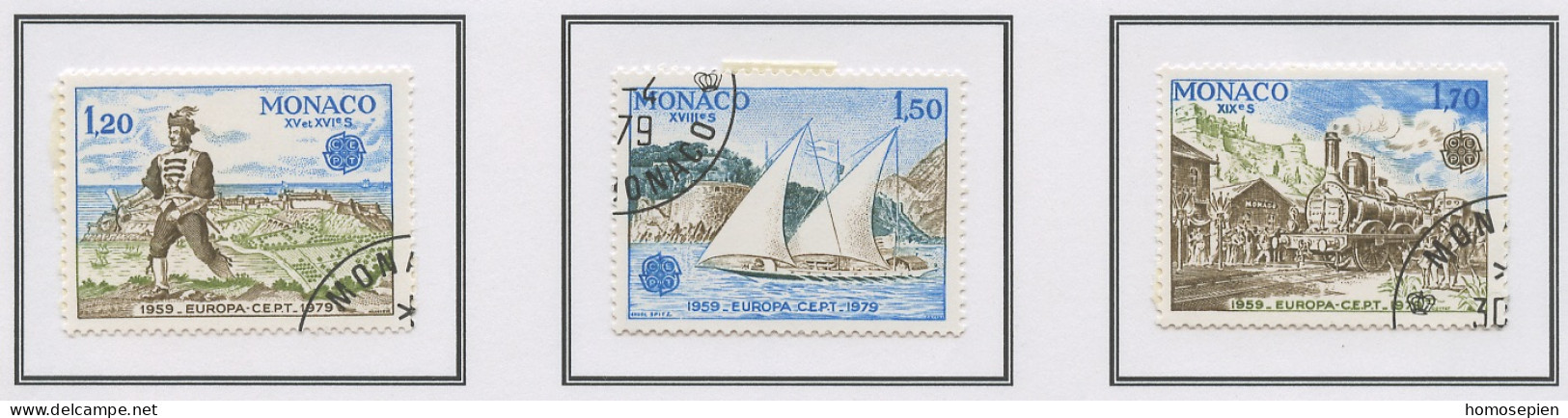 Monaco 1979 Y&T N°1186a à 1188a - Michel N°1375C à 1377C (o) - EUROPA - K13*12,5 - Usados