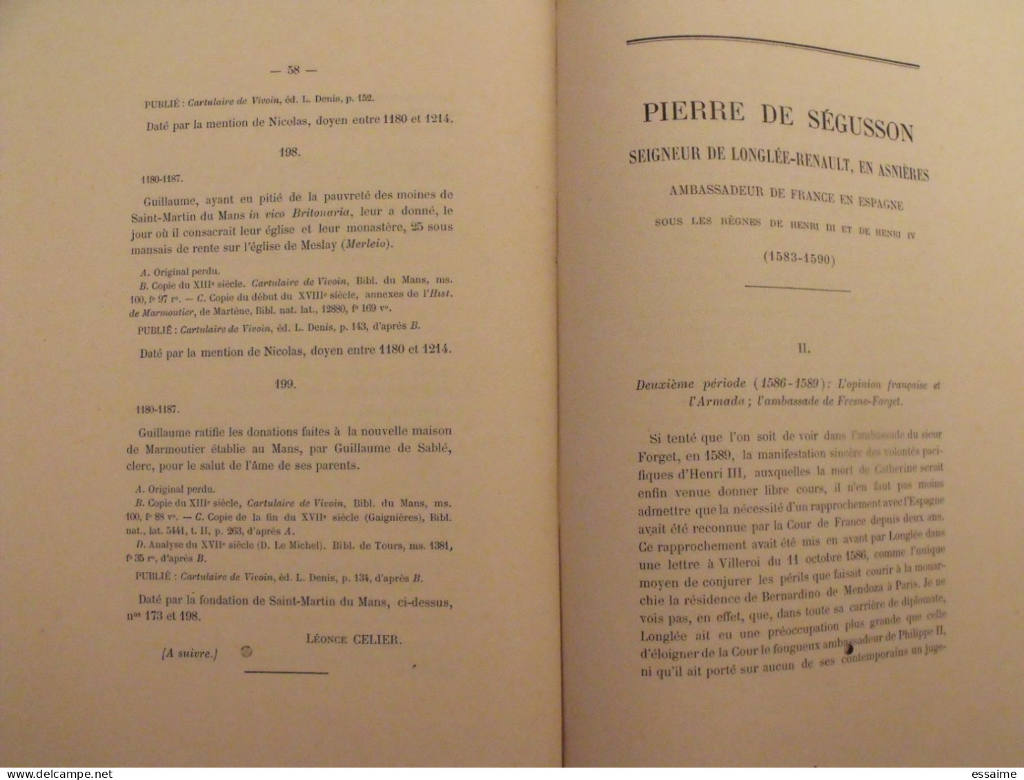 revue historique et archéologique du Maine. année 1908, 2ème semestre (2 livraisons). tome LXIV. Mamers, Le Mans