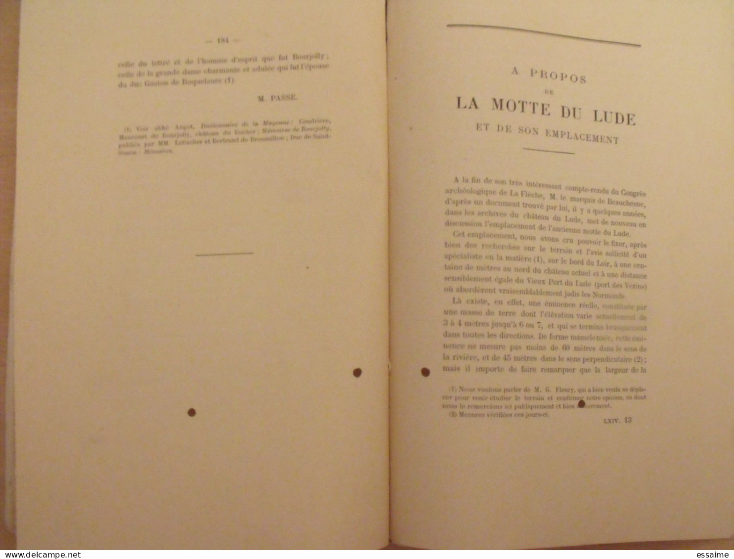 revue historique et archéologique du Maine. année 1908, 2ème semestre (2 livraisons). tome LXIV. Mamers, Le Mans