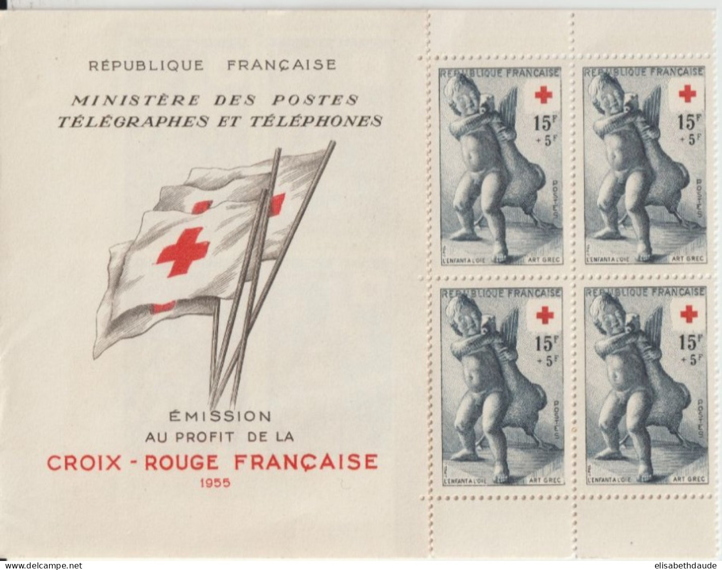 CARNET CROIX-ROUGE - 1955 ** MNH ! RARE MAIS INCOMPLET - COTE = (450) EUR. - Red Cross