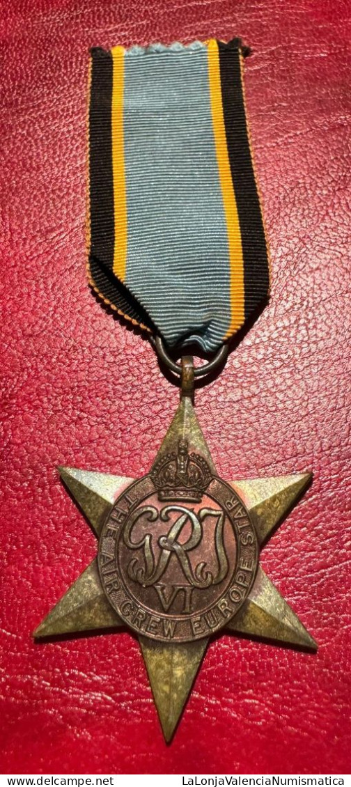 Inglaterra Medalla Jorge VI Tripulación Aérea Estrella De Europa - Altri & Non Classificati
