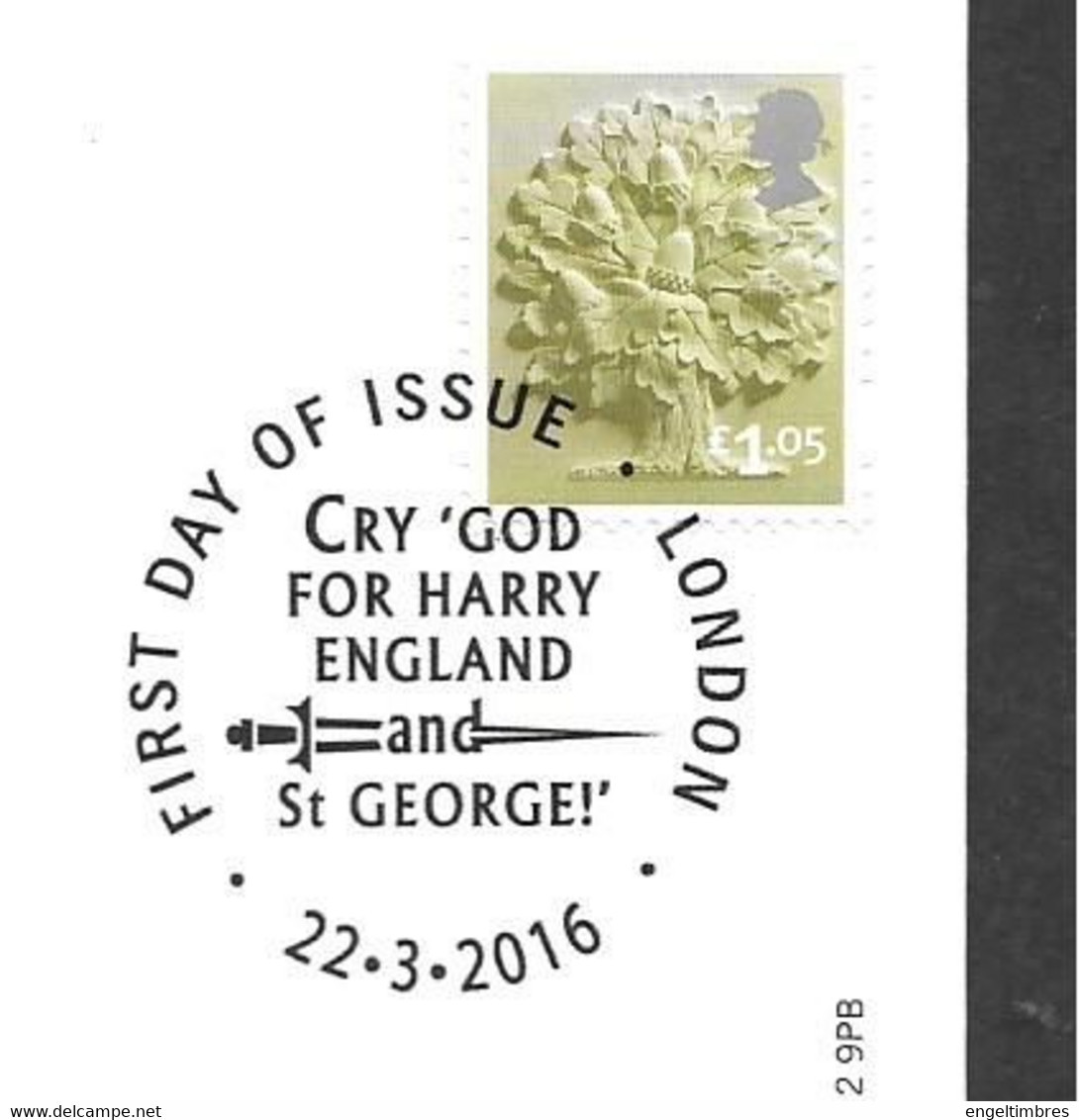 GB - 2016 New  Regional Definitives ENGLAND (1)    FDC Or  USED  "ON PIECE" - SEE NOTES  And Scans - 2011-2020 Dezimalausgaben