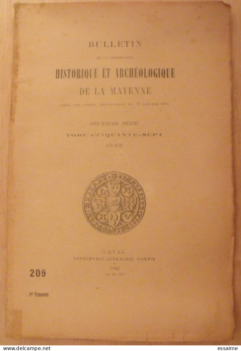 3 bulletins historique et archéologique de la Mayenne. 1930, tome XLVI-165,167,168. Laval Chateau-Gontier. Goupil.