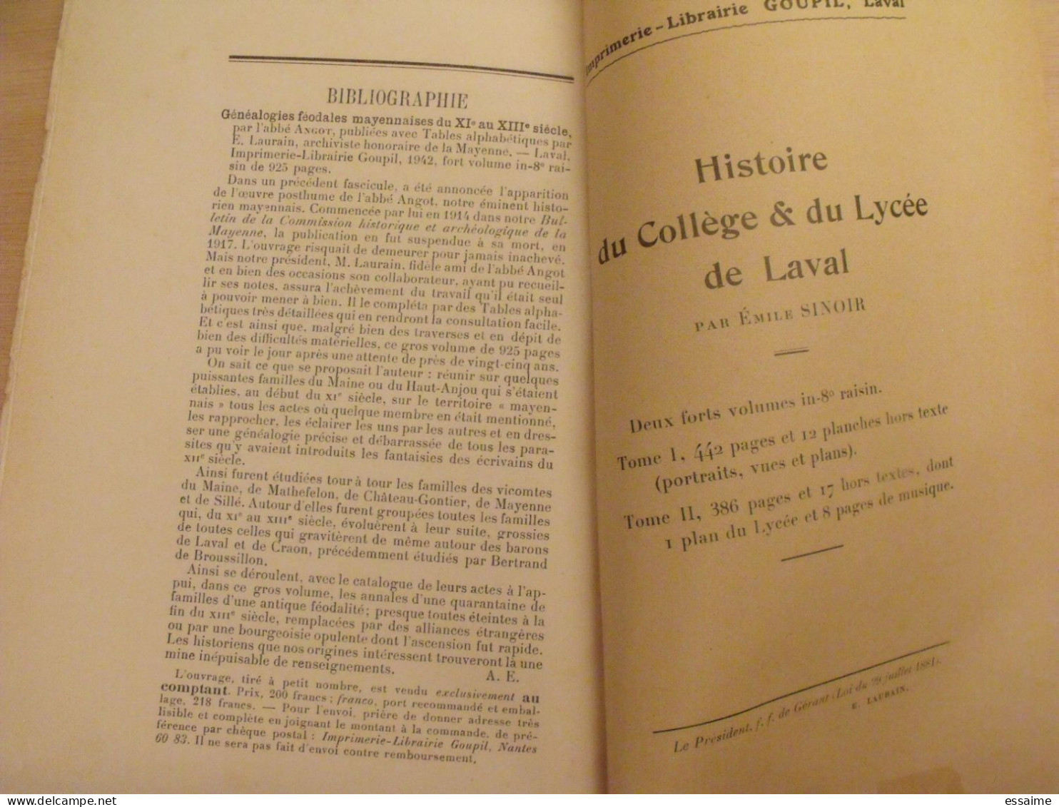 3 bulletins historique et archéologique de la Mayenne. 1930, tome XLVI-165,167,168. Laval Chateau-Gontier. Goupil.