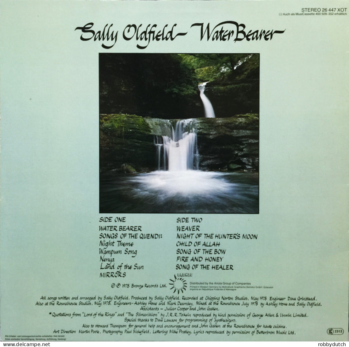 * LP *  SALLY OLDFIELD - WATER BEARER (Holland 1978 EX) - Country & Folk