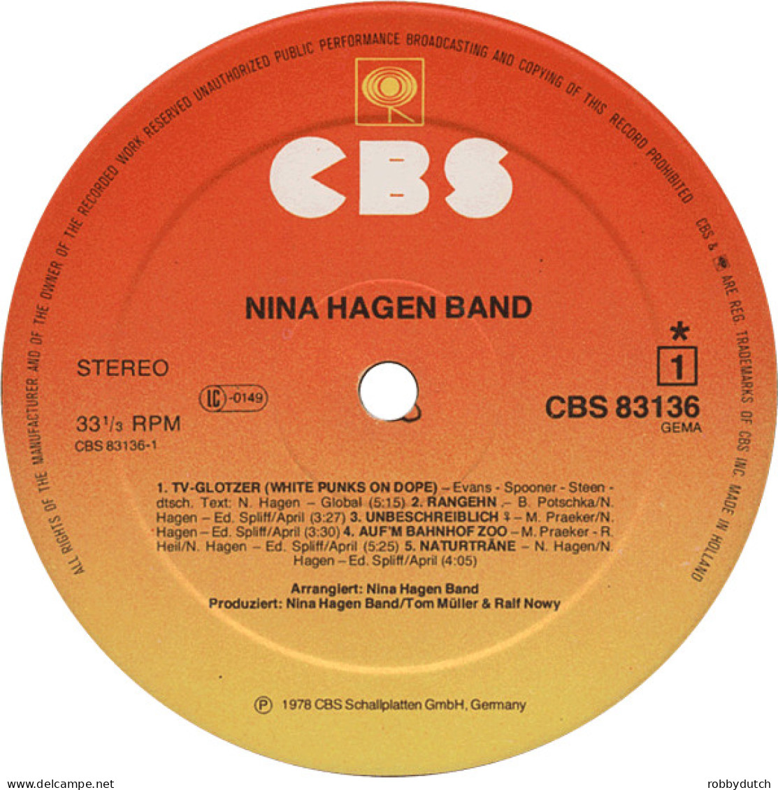 * LP *  NINA HAGEN BAND (Germany 1978 EX)