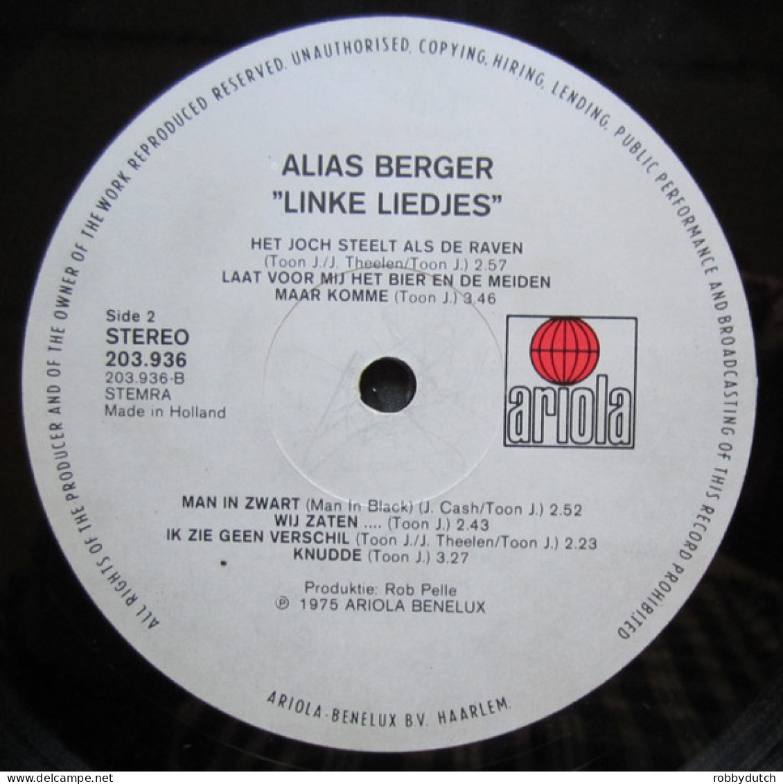 * LP *  ALIAS BERGER - LINKE LIEDJES (Holland 1975 EX) - Autres - Musique Néerlandaise