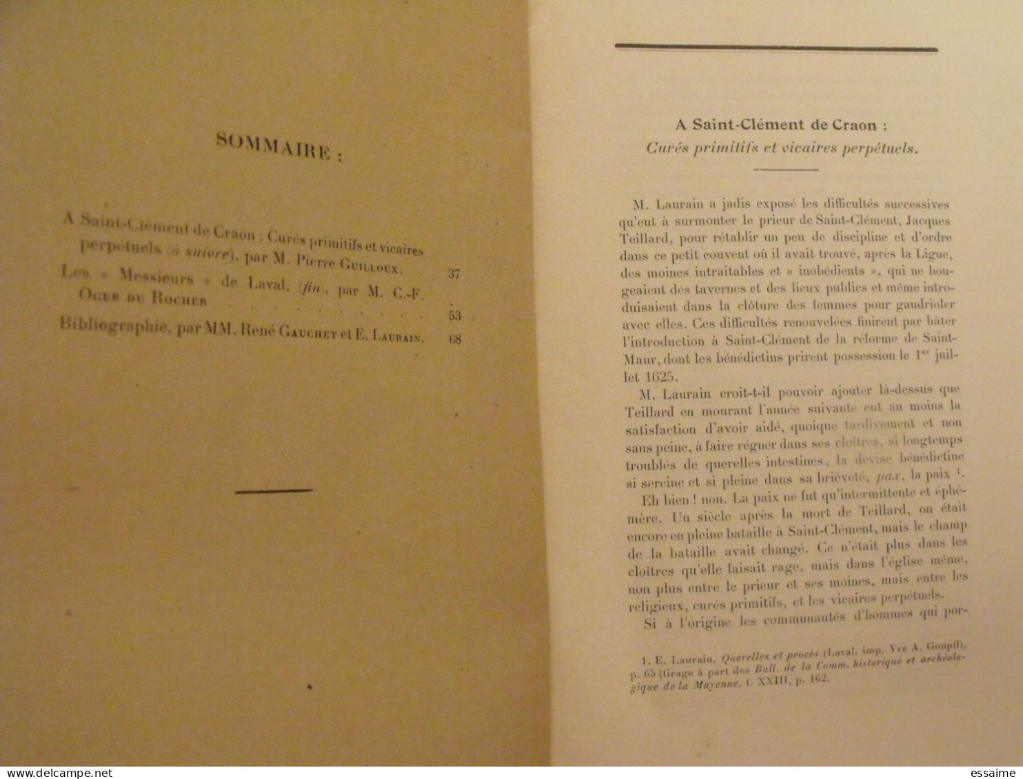 bulletin historique et archéologique de la Mayenne. 1944-45, tome LIX-217 à 220. Laval Chateau-Gontier. Goupil.