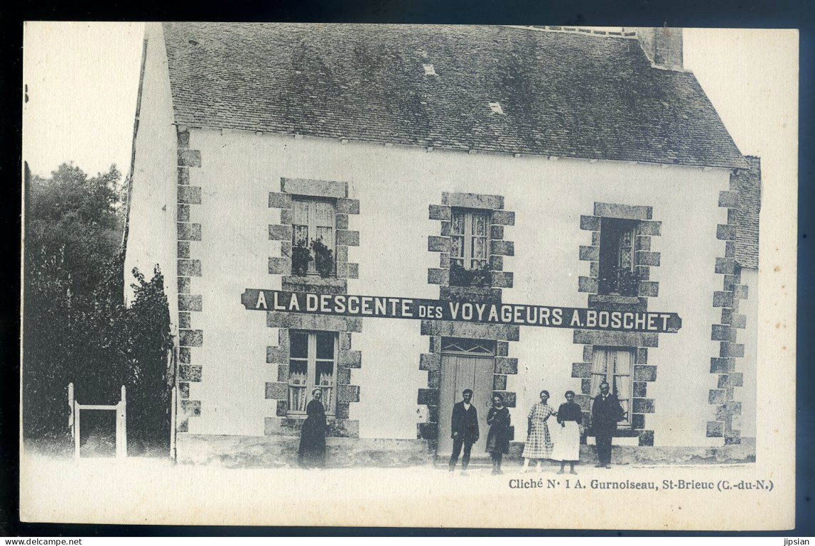 Cpa Du 22 Restaurant Hotel A La Descente Des Voyageurs Boschet -- Route L' Hermitage Lorge , Ploeuc   LANR88 - Loudéac