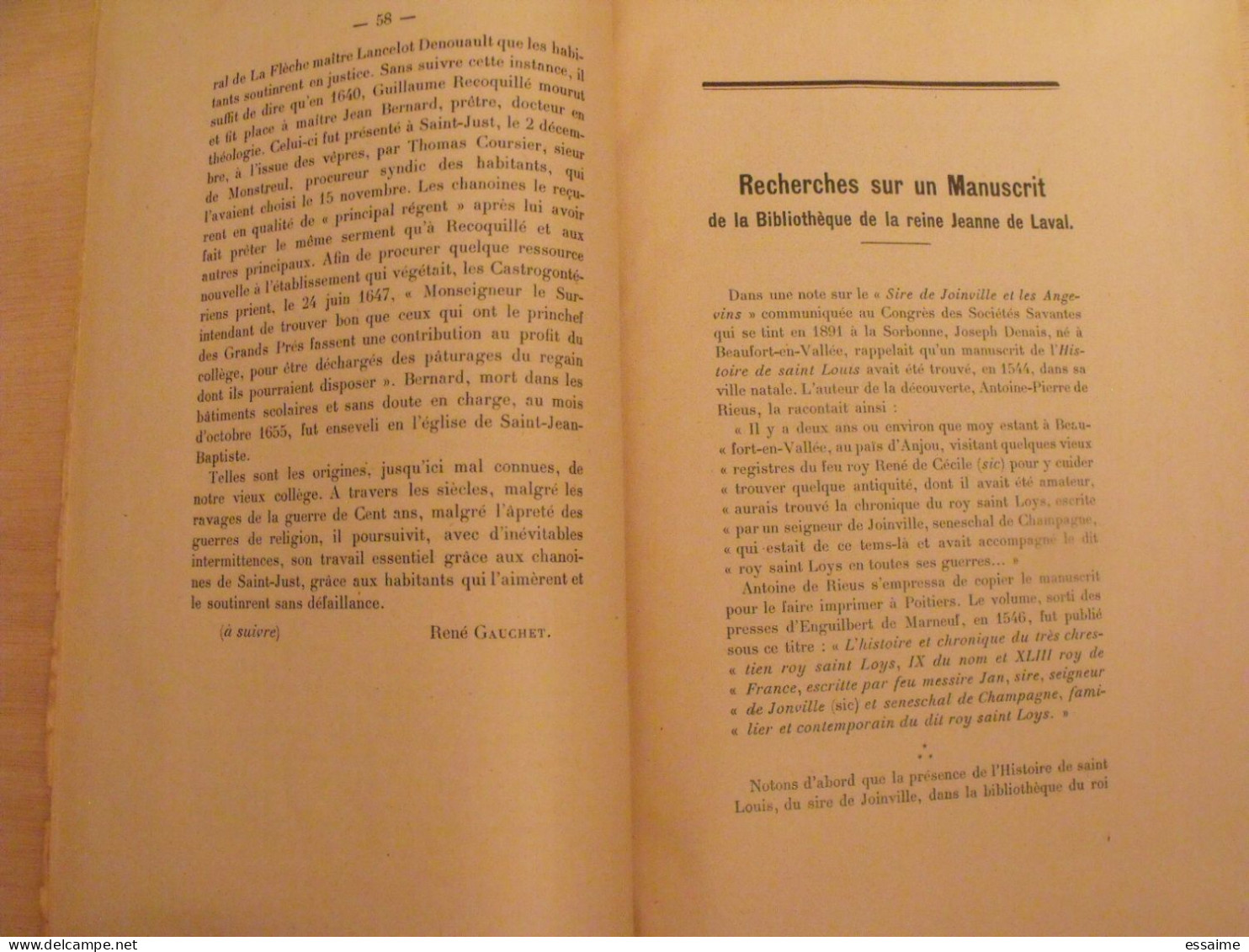 bulletin historique et archéologique de la Mayenne. 1947, tome LXI-224,225. Laval Chateau-Gontier. Goupil.