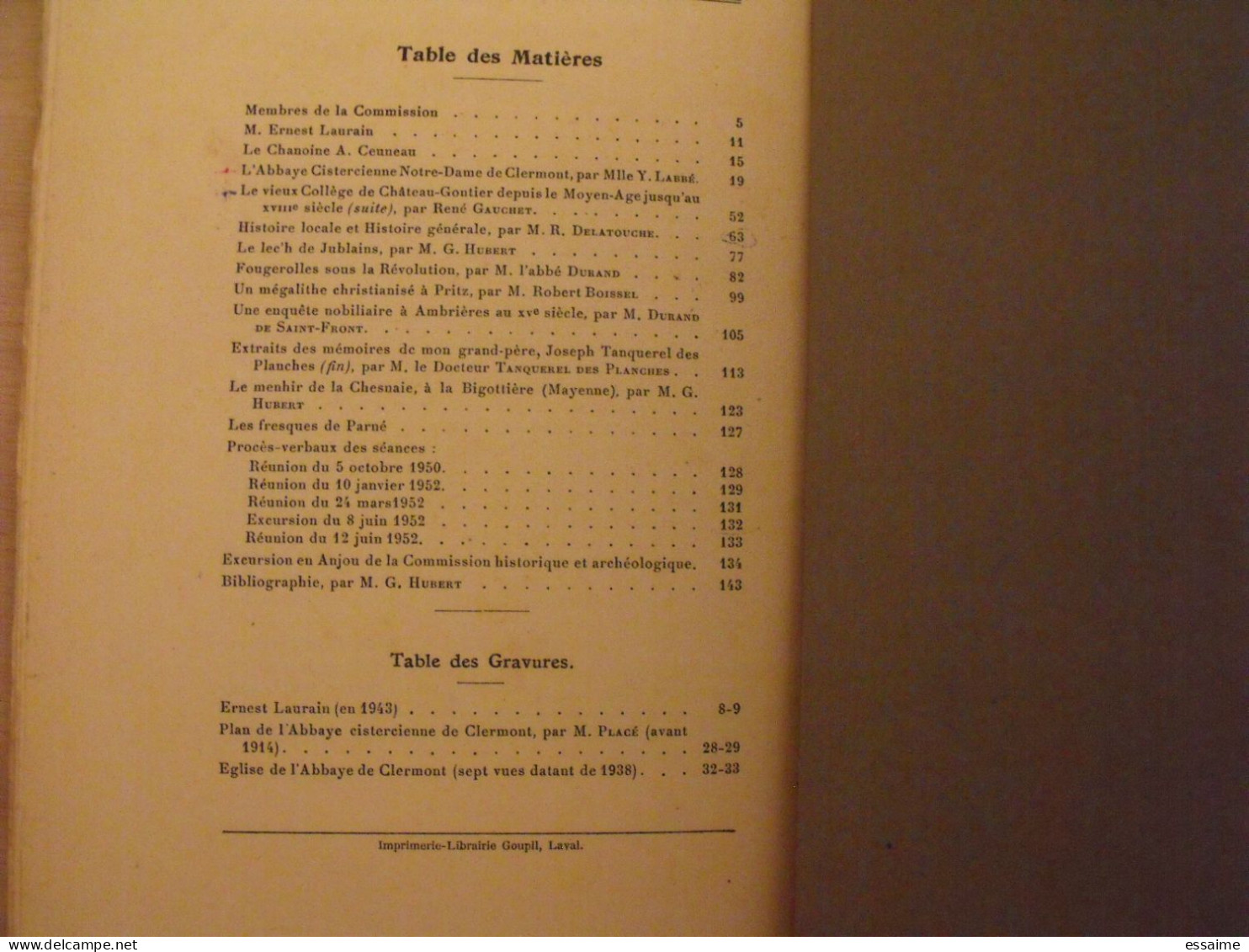 Bulletin Historique Et Archéologique De La Mayenne. 1948-52, Tome LXII-226. Laval Chateau-Gontier. Goupil. - Pays De Loire