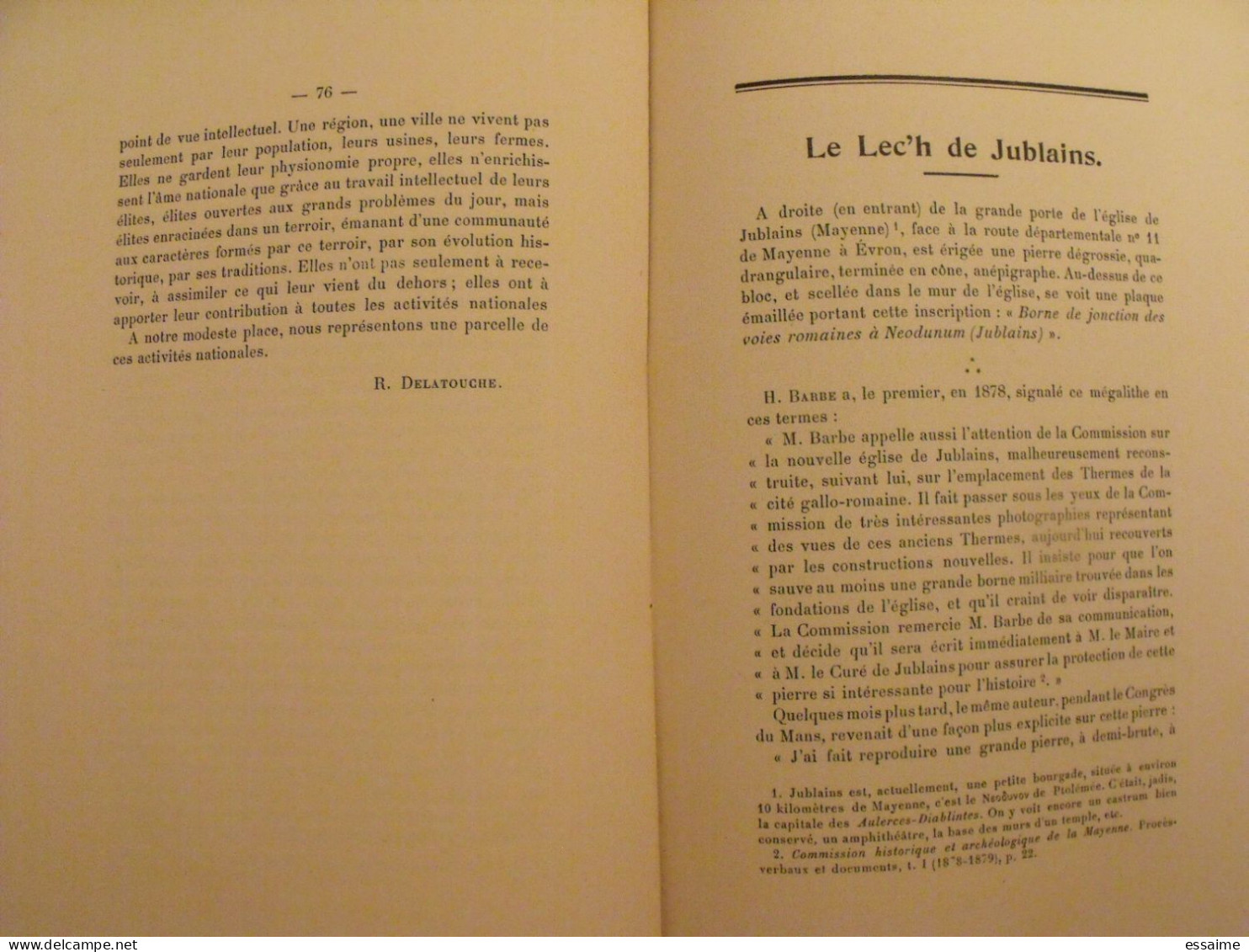 bulletin historique et archéologique de la Mayenne. 1948-52, tome LXII-226. Laval Chateau-Gontier. Goupil.