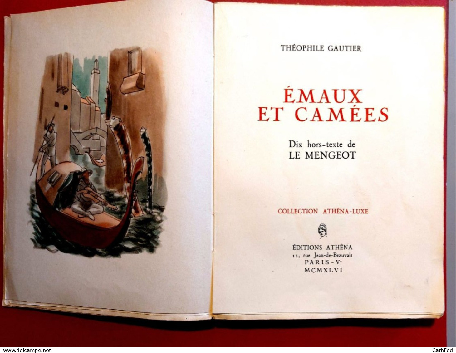 EMAUX ET CAMÉES  - TH. GAUTIER - Coll. ATHENA-LUXE 1936 Broché - 10 Hors-texte LE MENGEOT. Ex N° 1646/2000 - Französische Autoren