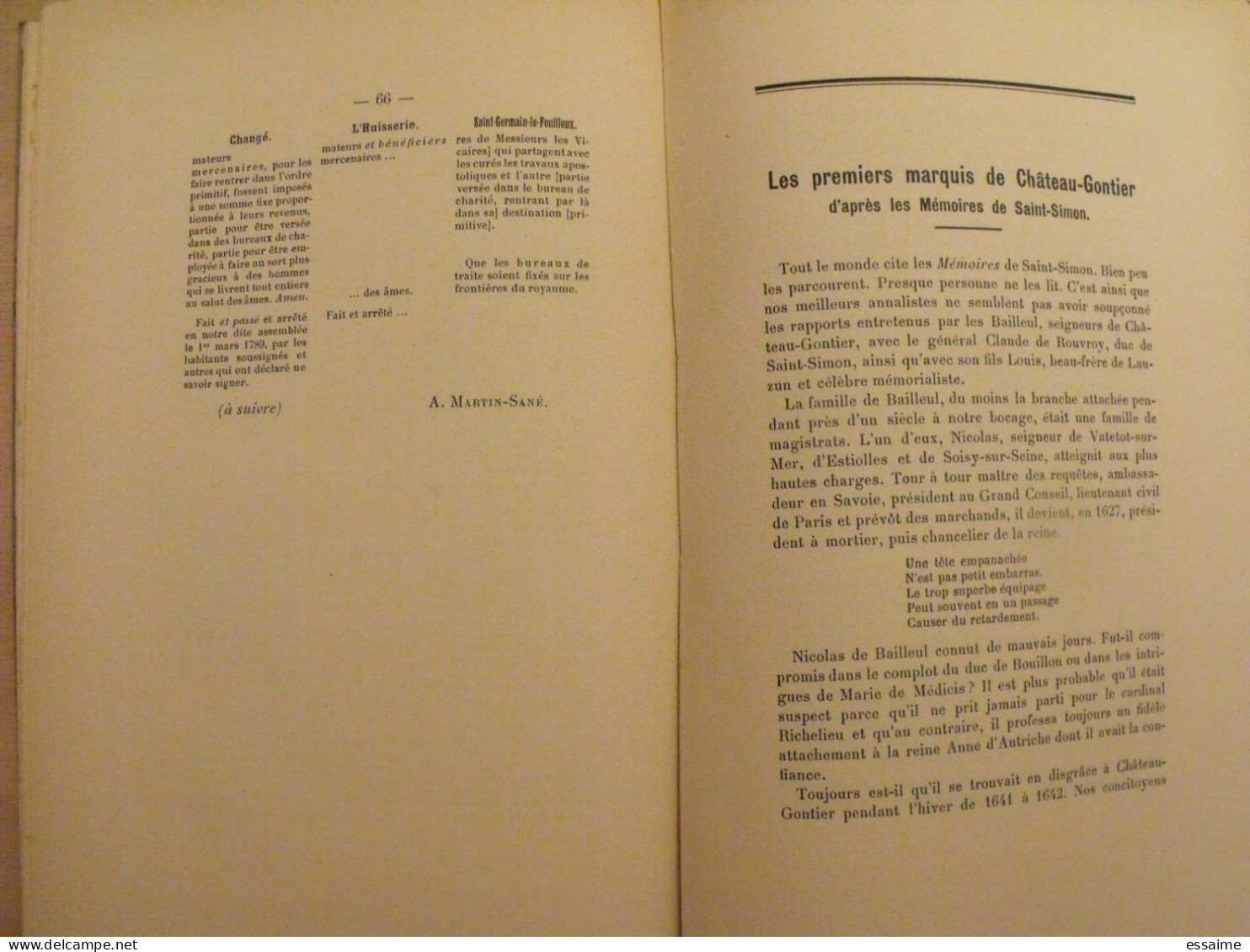 bulletin historique et archéologique de la Mayenne. 1953, tome LXIII-227. Laval Chateau-Gontier. Goupil.