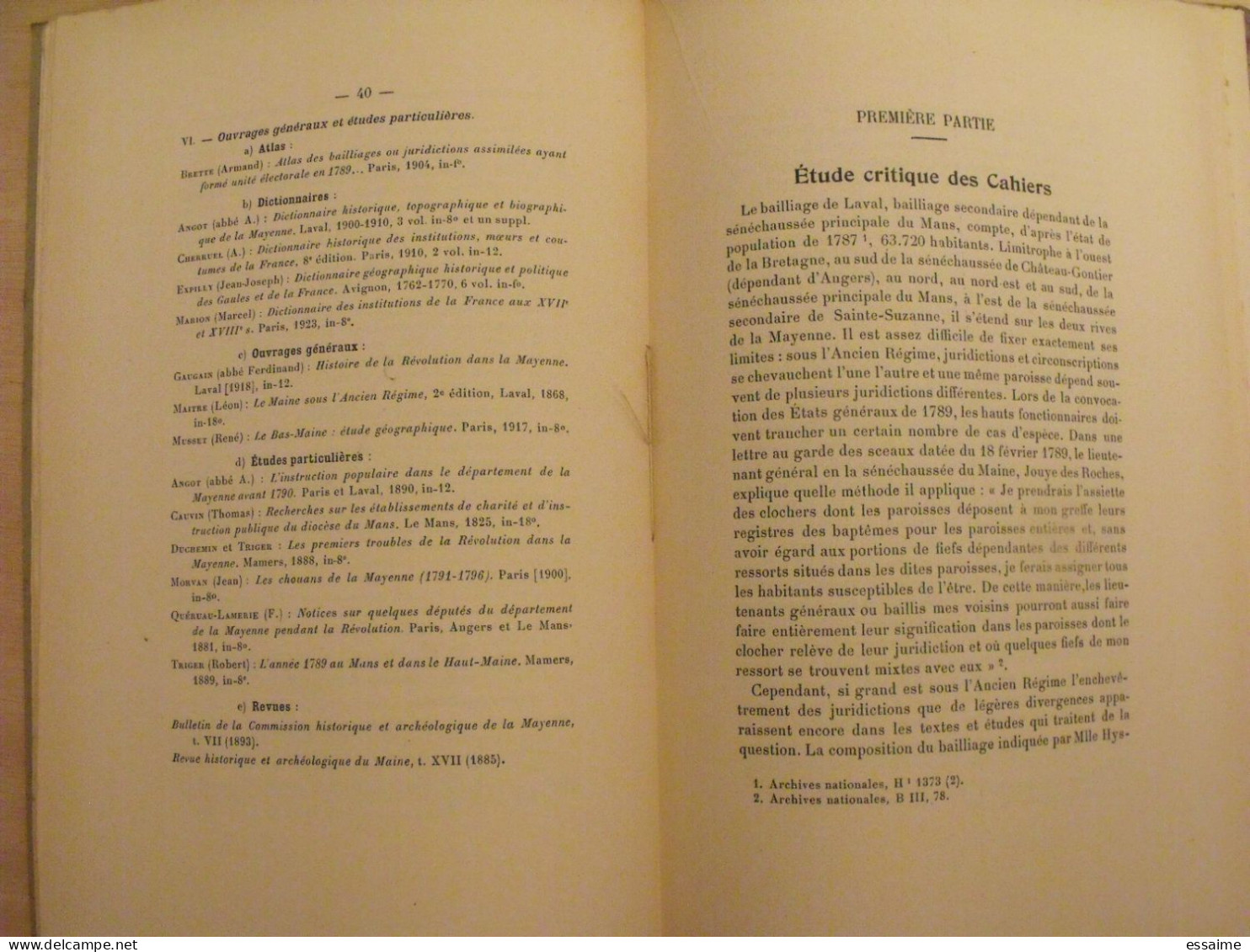 bulletin historique et archéologique de la Mayenne. 1953, tome LXIII-227. Laval Chateau-Gontier. Goupil.