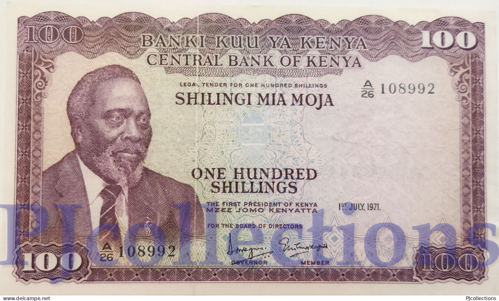 KENYA 100 SHILLINGS 1971 PICK 10b AU+ - Kenia