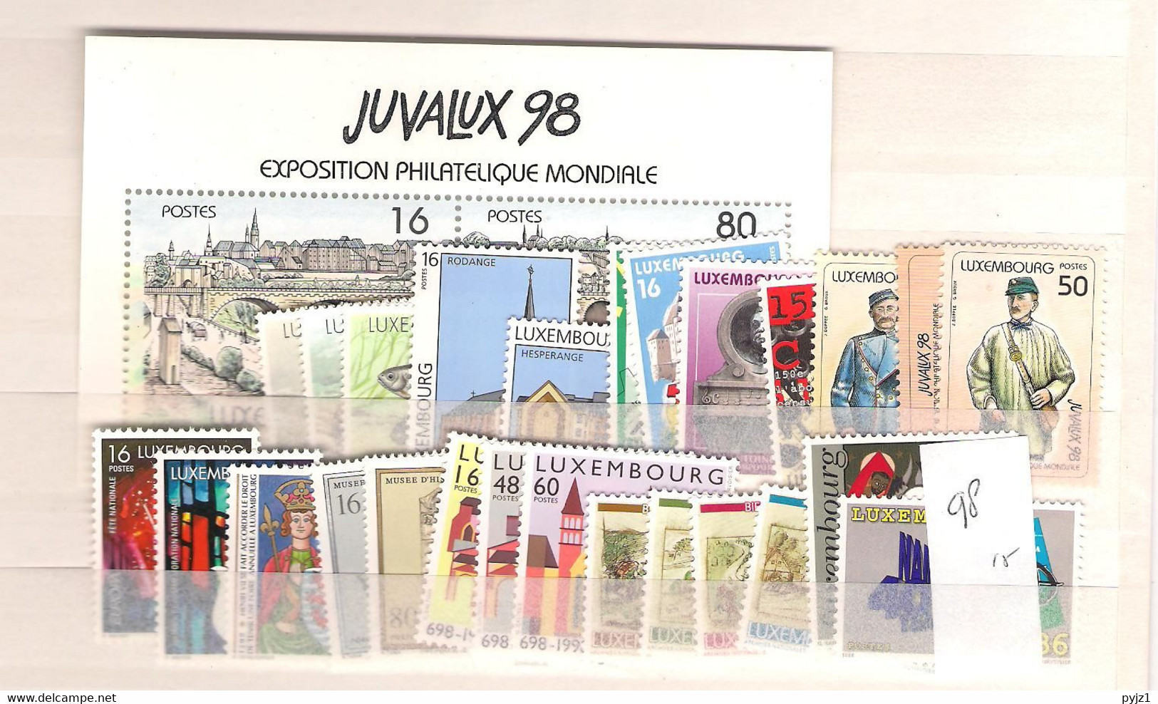 1998 MNH Luxemburg Year Complete According To Michel, Postfris - Volledige Jaargang