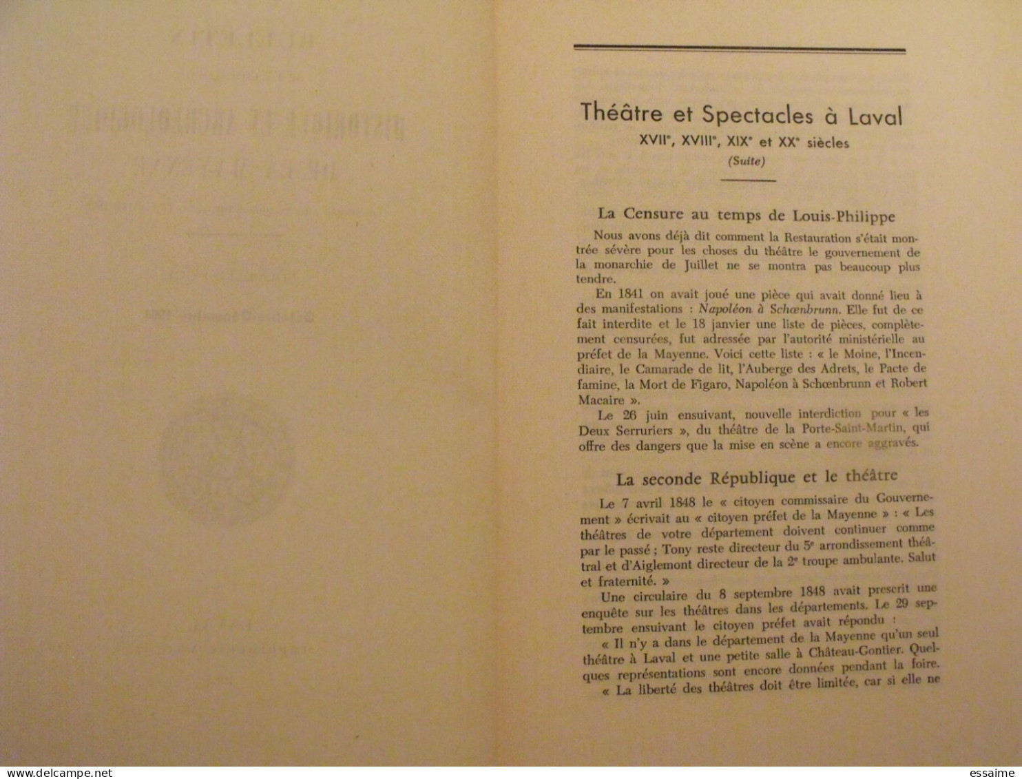 Bulletin Historique Et Archéologique De La Mayenne. 1964, N° 4 (236) . Laval Chateau-Gontier. Goupil. - Pays De Loire